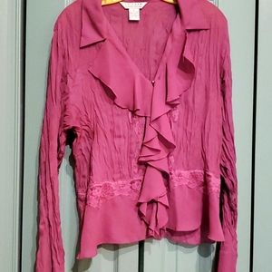 Purple crinkled look blouse